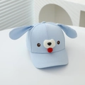 Détail de casquette enfant bleu clair avec oreilles 3D et visage de chiot brodé - 50-52CM (Environ 2-4 Ans) / Bleu clair