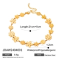 Collier marguerite en acier inoxydable plaqué or 18 carats, étanche et hypoallergénique - Chaîne de Cheville à Fleurs Dorées à Cinq Pétales (JDAW2404001)