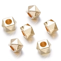 Macro shot of gold faceted geometric CCB spacer beads for DIY jewelry making - Gold Style 10 (Polyhedron)