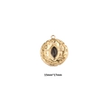 Goldener Evil Eye Anhänger mit schwarzem Stein und 15mmx17mm Größenangaben - Mittel