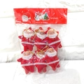 Set of 6 mini Santa Claus ornaments with gold hanging strings for Christmas tree decor - 2 Inch Red Flocked Santa Claus (Pack of 6)
