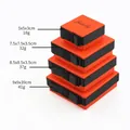 Scatole per gioielli arancioni in quattro dimensioni con misure e pesi da 5 cm a 9 cm - 9x9x3cm / Arancione