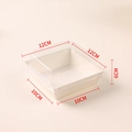 Scatola quadrata per sandwich in carta con coperchio e misure di 12cm per 10cm per 6cm - Medio Quadrato Bianco