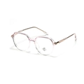 Occhiali poligonali rosa trasparenti in TR90 con lenti anti-luce blu e protezione UV400 - Viola-Rosa Sfumato