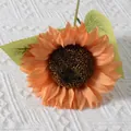 Artificial orange sunflower with silk petals and realistic seeds for home decor - New Style Sunflower (Light Orange)