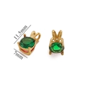 18K gold plated stainless steel circular pendant with a faceted green zircon 7mm x 11.5mm - Dark Green