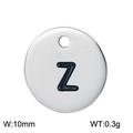 Polished stainless steel letter Z charm with 10mm diameter and 0.3g lightweight design - Letter Z