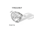 Detailed view showing dimensions 2.2cm by 1.8cm of the layered geometric steel ring - Five-Circle Flat Multi-Layer (YYR023298-P)