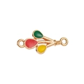 Exquisite gold alloy pendant with red, green, and yellow enamel water drop accents - Tricolor Balloons