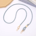 Adjustable light blue denim fabric crossbody chain with gold metal lobster clasps - Adjustable Crossbody / Blue