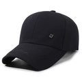 Dark blue twill baseball cap with metal F logo and Fashion embroidery on the brim - Adjustable / Navy Blue