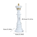 Weiß-goldene nordische Schachfigur, König-Statue mit einer Höhe von 29,5 cm - Weißer König