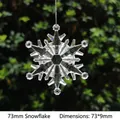 Clear acrylic snowflake ornaments in 73mm size for Christmas tree decor, pack of 6 - 73mm Snowflake
