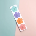 Adesivi floreali in verde, viola, arancio e rosa con scritta lovely happy per pacchi - Fiore