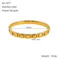 Pulsera de cadena cubana en acero inoxidable chapado en oro 18K, de 60 mm - Estilo de Textura de Cadena en Relieve (ZB1877G)