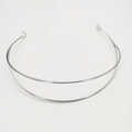 Silver metal collar base for DIY ancient style jewelry accessories in sleek finish - Double Wire Crown White K