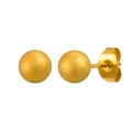 Orecchini a sfera minimalisti in oro in acciaio inossidabile con finitura opaca satinata - Nero Opaco / Oro