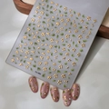 Pegatinas 3D de flores doradas y hojas verdes para uñas con código Co-364 y muestras - CO-364 Estilo Bronceado Dorado