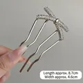 Peigne à cheveux papillon argenté avec strass mesurant 8,7 cm par 4,6 cm de long - Style Nœud de Cravate Étincelant (149#) / Or