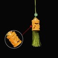 Exquisite hollow sandalwood sachet pendant with green tassels and intricate dragon carving - Dragon Cylinder Style (14) / Approx. 3.4*2.2cm / Without Scent Beads