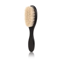 Pennello da collo per barbiere con manico in legno nero e setole beige morbide - H37 Impugnatura Nera Setole Bianche
