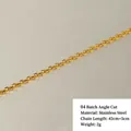 18k gold plated stainless steel cross chain necklace 42cm plus 5cm extension - 04 Faceted Chain