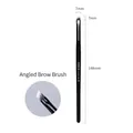 Black angled eyebrow brush with dual-tone synthetic bristles and 148mm handle - 856 Angled Eye Brow Brush