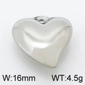 Polished silver heart pendant accessory, 16mm wide and 4.5g weight for DIY jewelry - Steel (KLJ4945-Z)