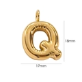 Balloon style 14K gold plated letter Q pendant, chubby alphabet charm 18x17mm - Letter Q