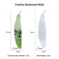 Moule en silicone pour marque-page en forme de plume avec dimensions et mesures - Moule de Marque-page Plume