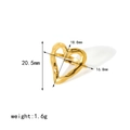 Anello a cuore aperto placcato oro con texture martellata irregolare moderna - Anello Aperto a Cuore Texturizzato Oro (TR4018-G)