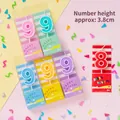 Colorful number 8 and 9 birthday candles in gradient rainbow colors with gift packaging - PVC Box Candy Number Candle-9
