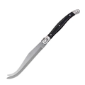 Laguiole style stainless steel cheese knife with black handle and forked tip - Single Fork-tipped Knife