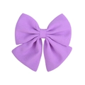 Elegant purple chiffon bow hair clip with textured fabric for a sweet ponytail look - Purple(10)