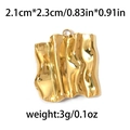 Irregular heart pendant in 18K gold plated 304 stainless steel with ripple texture - Gold Wave Square