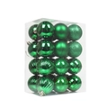 Set of 24 green Christmas ball ornaments with matte, glossy, and glitter finishes - Green