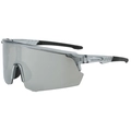 Radsport-Sonnenbrille mit rauchgrauem Rahmen und einteiligem grauen Spiegelglas - Grauer Rahmen Silbern Verspiegelte Linse
