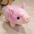 Simpatico maialino di peluche rosa e bianco con consistenza morbida e coda a ricciolo - 23CM / Rosa Viola