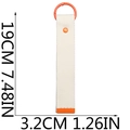 Minimalistische witte canvas sleutelhanger met oranje veerring en stevige klinknagel - Nr. 1 Gebroken Wit/Oranje Gesp (19 cm)