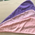 Absorbent microfiber hair drying towel wraps in purple and pink coral fleece colors - 60*20cm 45g / Multicolor