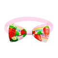 Rosa Tierfliege mit Erdbeer-Regenbogen-Muster und elastischem Band für Hunde - Rosa Erdbeere