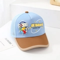 Dettaglio del cappellino mesh blu e marrone per bambini con stampa robot in 3D - 52cm (2-5 Anni) / Azzurro