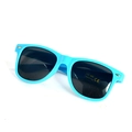Occhiali da sole rettangolari blu con protezione UV400 e dettagli rivetti in metallo - Azzurro