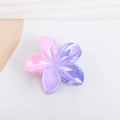 Iridescent pink floral hair claw clip with elegant marble pattern for women - Plated Pink Purple