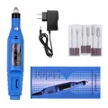 Kit fresa per unghie elettrica blu con spina USA e sei testine di levigatura - A016-4 Spina US Blu In Scatola