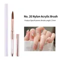 Size 20 nylon nail art brush with rose gold crystal handle and 27mm bristles - Size 20 (27mm)