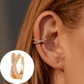 Eleganter Earcuff in Roségold mit funkelnden Zirkonia-Kristallen im Kreuzdesign - KC Gold DZ-377
