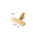 Golden stainless steel bag sealing clip with brushed metal finish, size 7.8x6.5cm - T-Shaped Clip-Gold