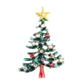 Close-up of sparkling Christmas tree brooch with colorful rhinestones on zinc alloy base - Style 38 (4.8*3.2cm)