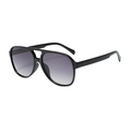 Lunettes de soleil aviateur classiques avec monture noire à double pont et verres dégradés - Monture Noire Verres Gris Fumée